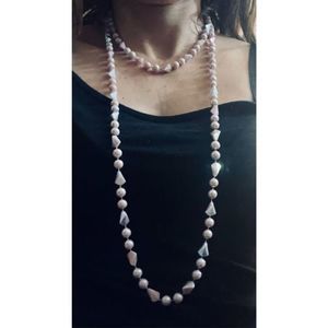 Cute hand-crafted LAYERED PINK BEAD NECKLACE